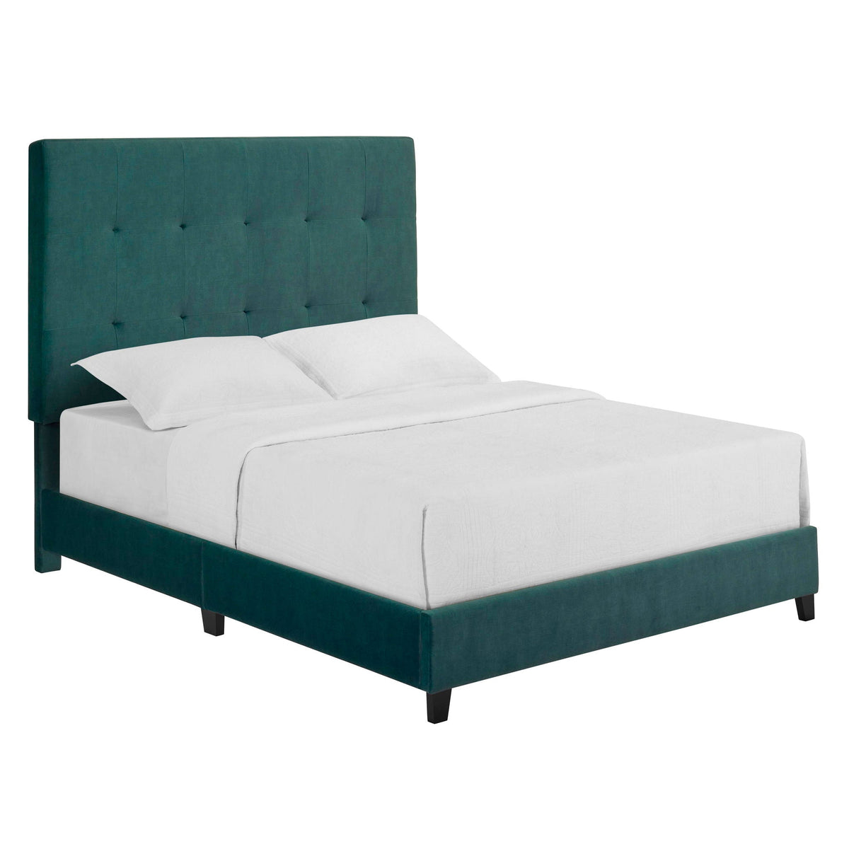 Tufted Upholstered Headboard Platform Bed