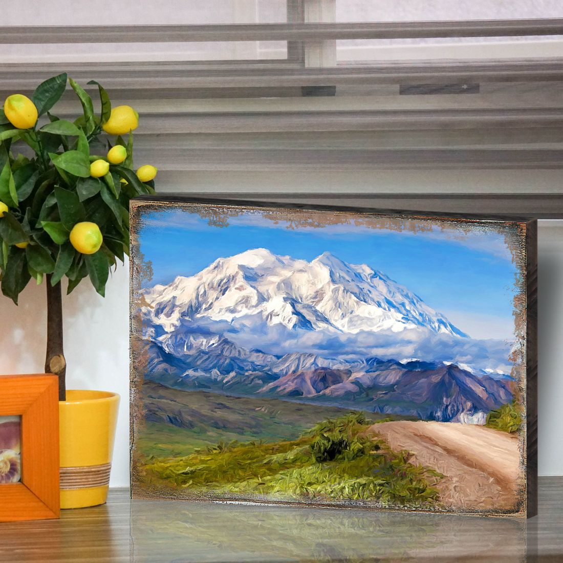 Mountain View Art Wooden Wall Art by Nature Wonders - Nature Wildlife Decor  - 95242B