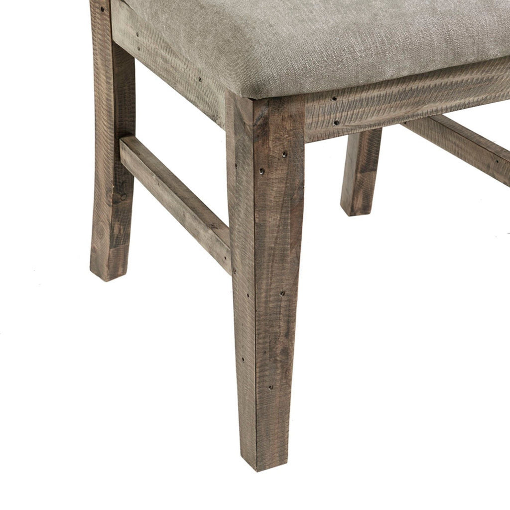 Dining Side Chair Set With Cushioned Back And Seat (Set of 2) - Weathered Gray / Natural