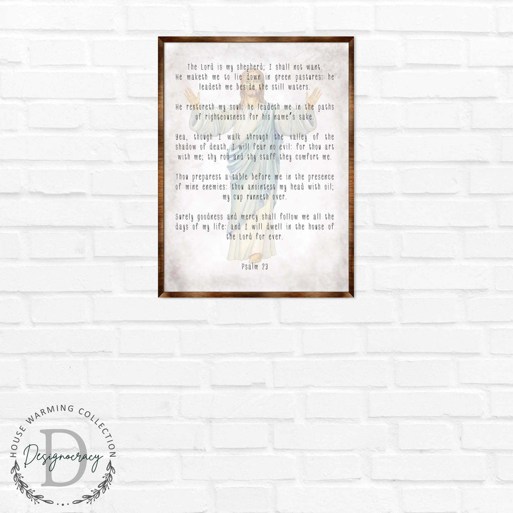 The Lord Is My Shepherd - Wooden Kitchen Blessing - PSALM 23 - Contemporary Decor - Religious Wall Art - Nursery Wall Art - 310334