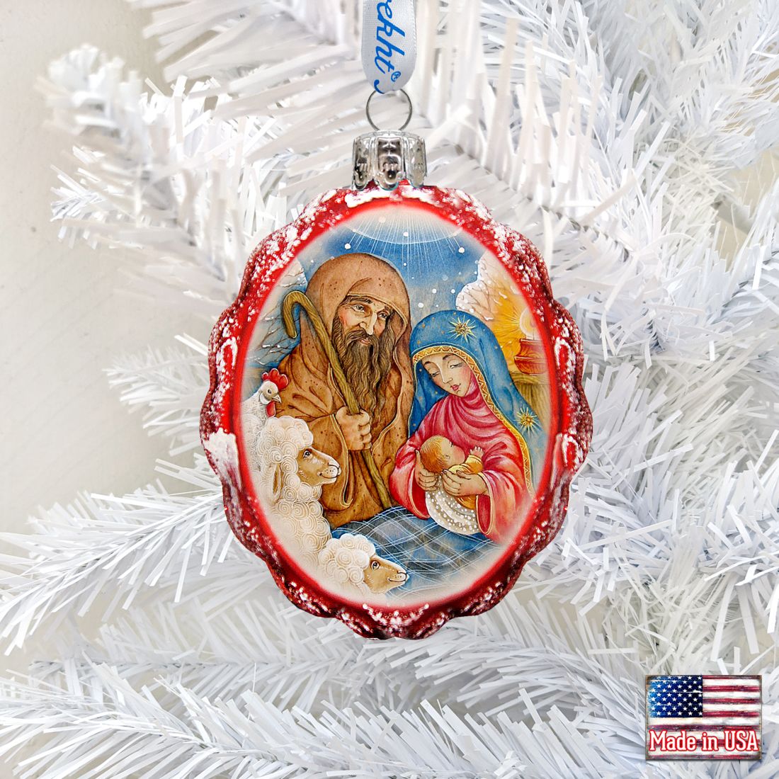 Family Nativity Mercury Glass Ornament by G. DeBrekht - Nativity Holiday Decor - 772072