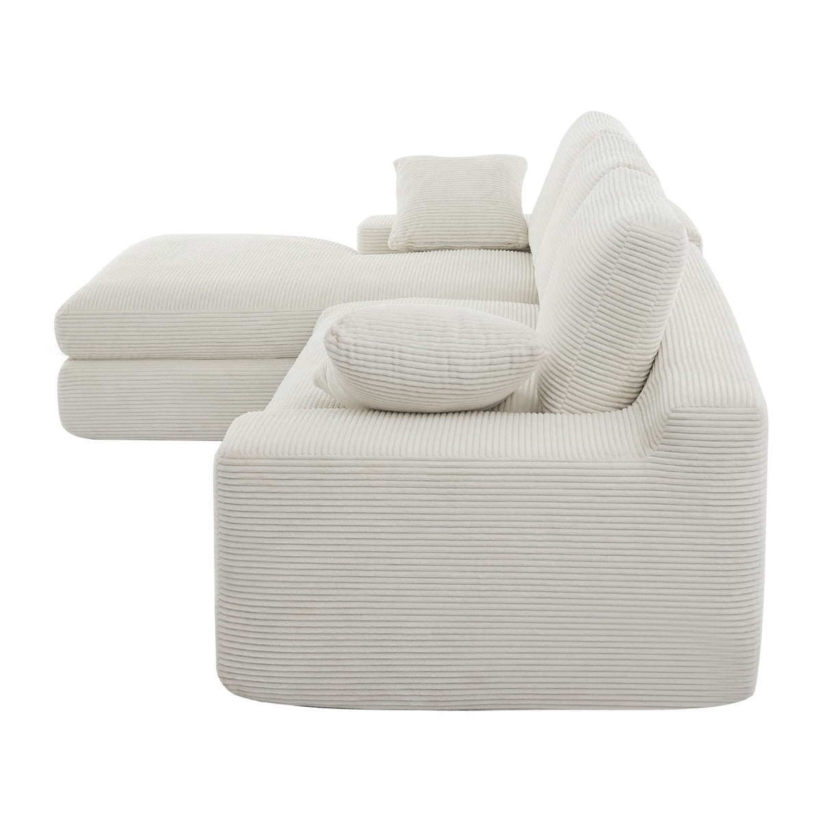 Compressed Sofa With 3 Back Cushions, 2 Throw Pillows
