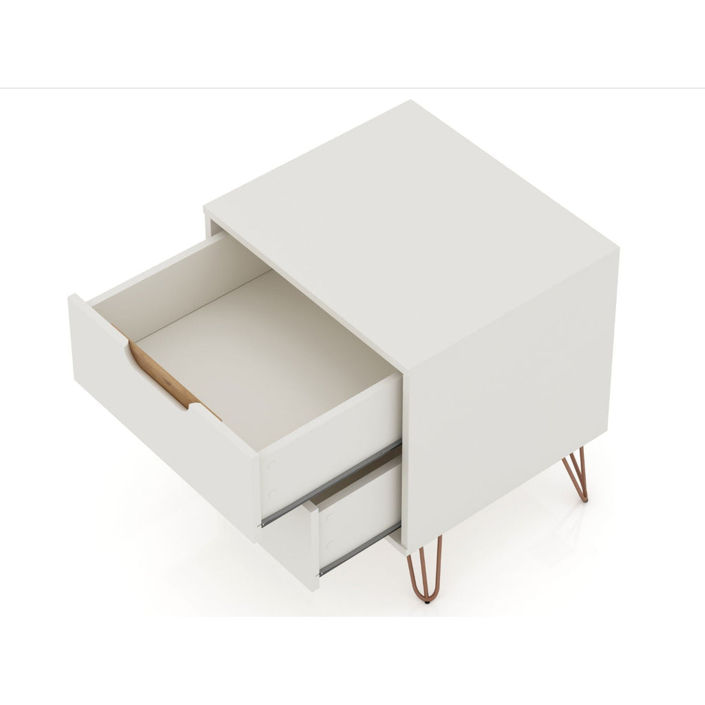 Rockefeller - Nightstand With 2 Drawers - Off White