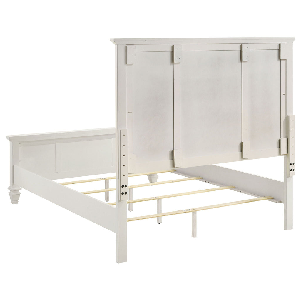 Copper - Queen Panel Bed With Structured Headboard And Slatted Design - White
