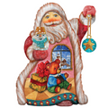 Teddy Santa Sculpted Hand-Painted Christmas Figurine by G. DeBrekht - Christmas Santa Snowman Decor - 661531