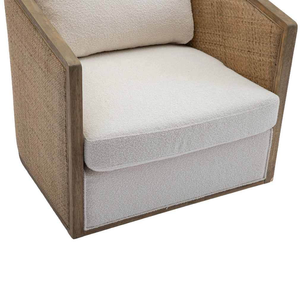 Barrel, Comfy Round Accent Sofa Chair With 360 Degree Swivel, Leisure Arm