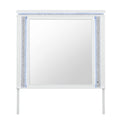 Adalid - Square Shaped Mirror With LED Lighting And Glittered Detailing - White