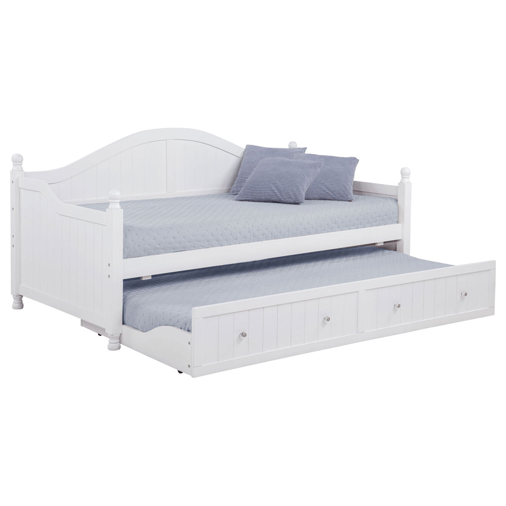 Twin Daybed With Trundle Storage Bed - White
