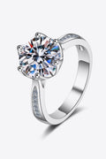 3 Carat Brilliant Round Cut Sparkala™ Rhodium Over Pure Sterling Silver Side Stone Ring