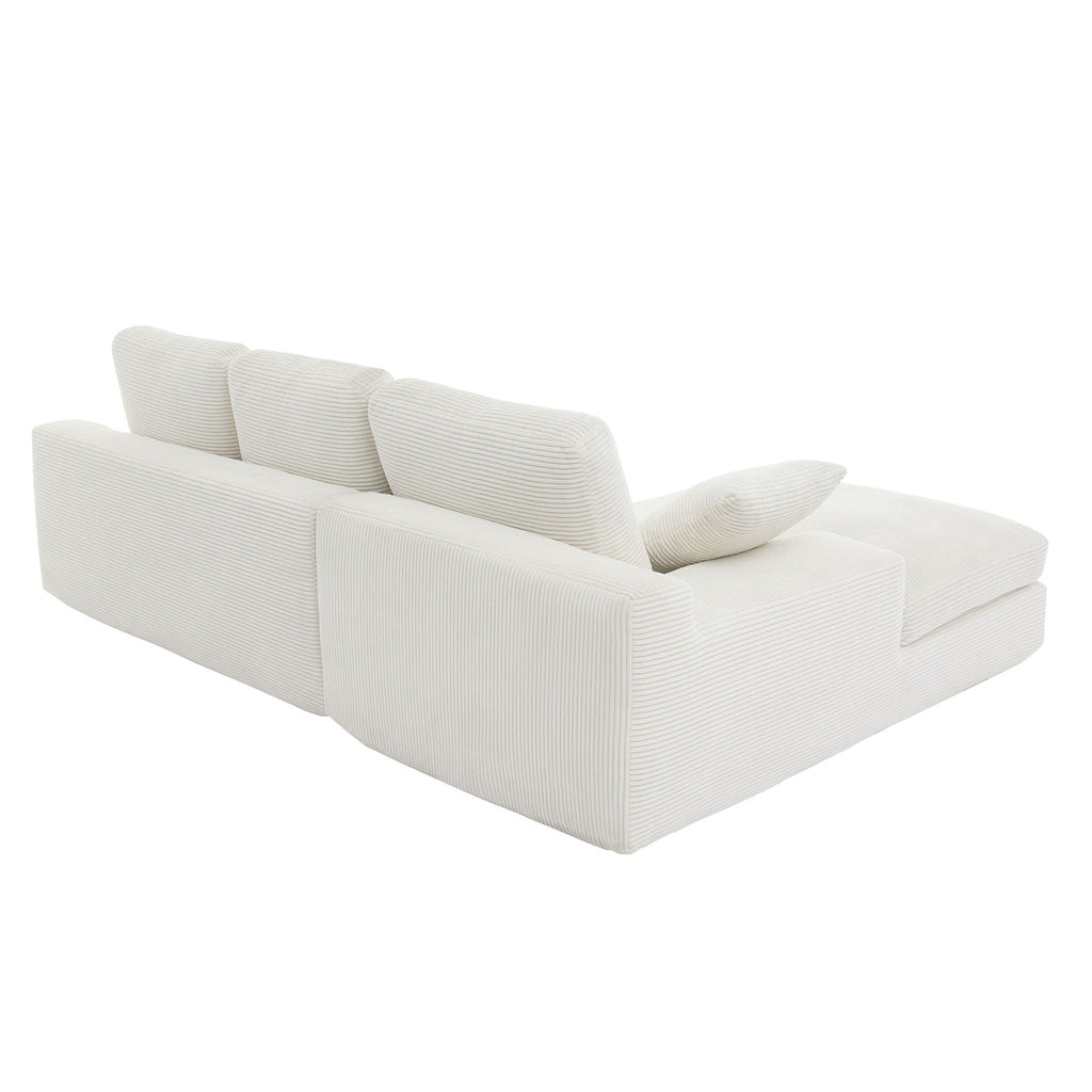 Compressed Sofa With 3 Back Cushions, 2 Throw Pillows