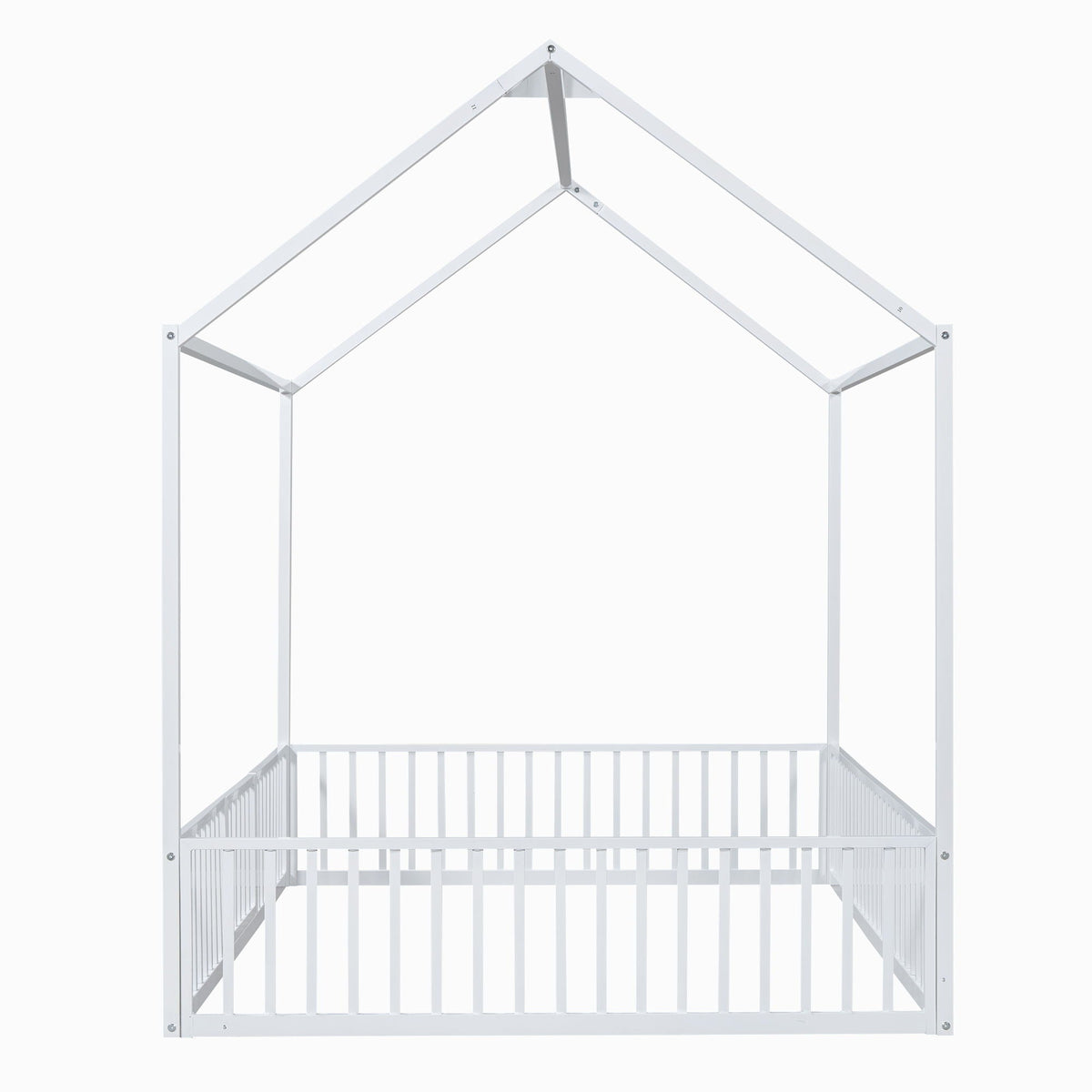 Metal House Bed With Fence And Door