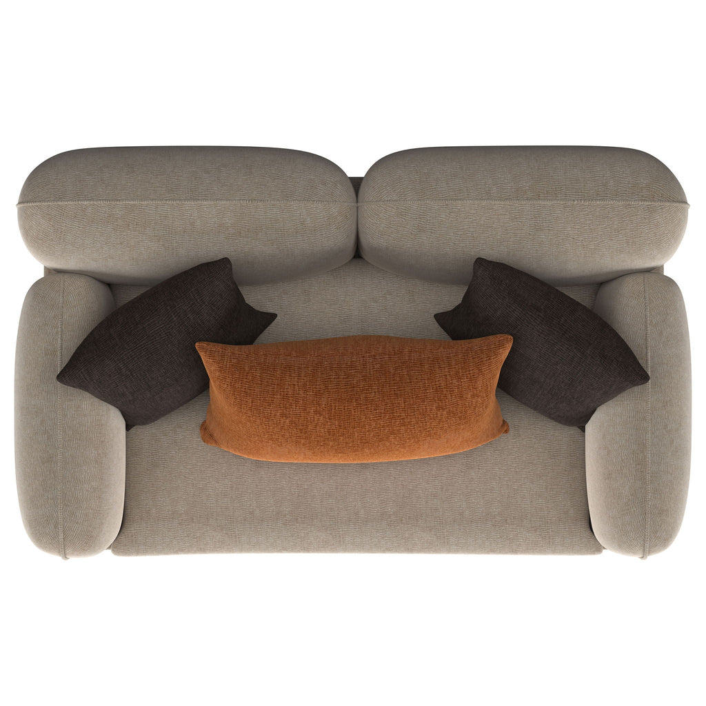 Repley - Upholstered Sculpted Track Arm Loveseat - Beige