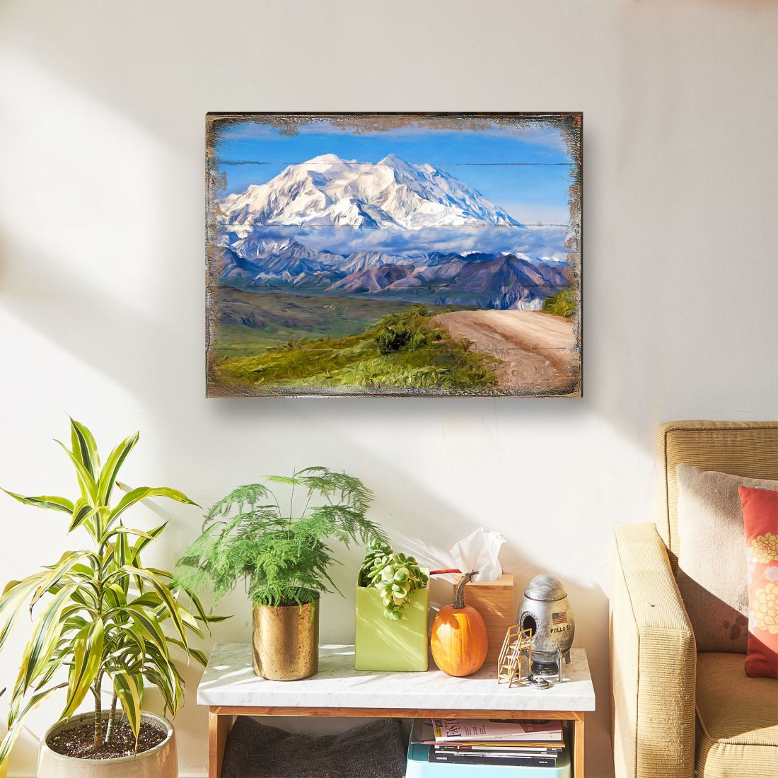 Mountain View Art Wooden Wall Art by Nature Wonders - Nature Wildlife Decor  - 95242B