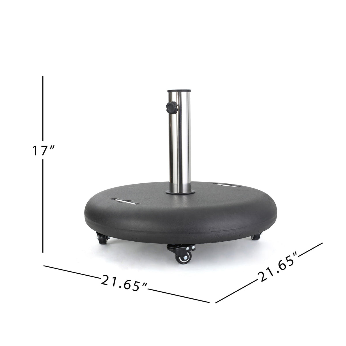 Wheelie - Round Umbrella Base with Stainless Steel Holder