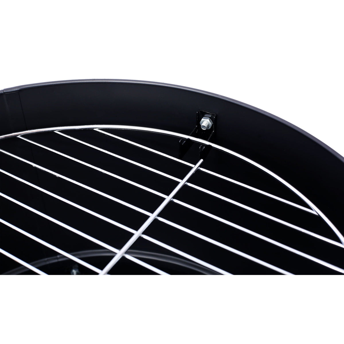 Heavy Duty Round Bbq Grill 17" Steel Charcoal Smoker For Outdoor Cooking - Black