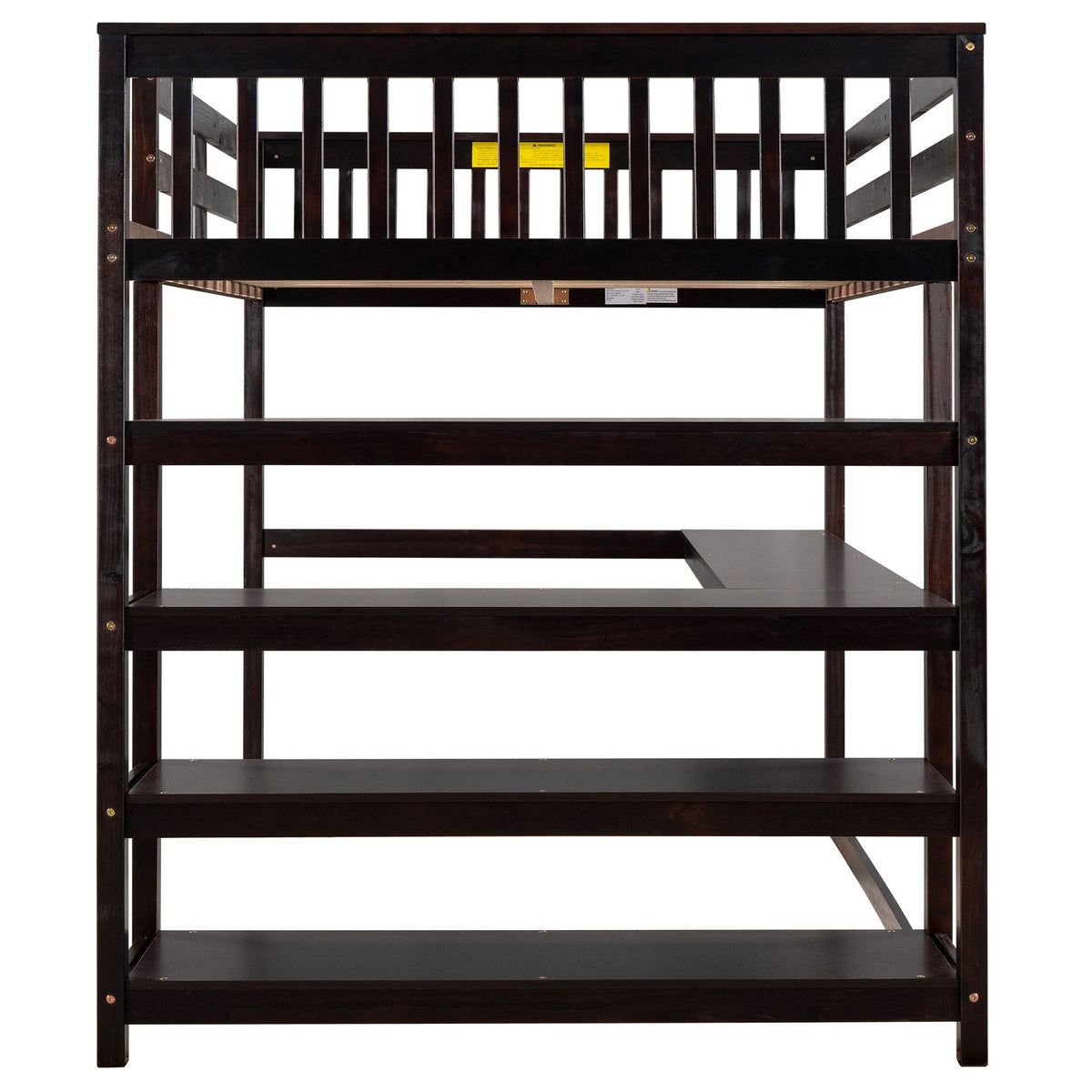 Loft Bed With Storage Shelves And Under Bed Desk