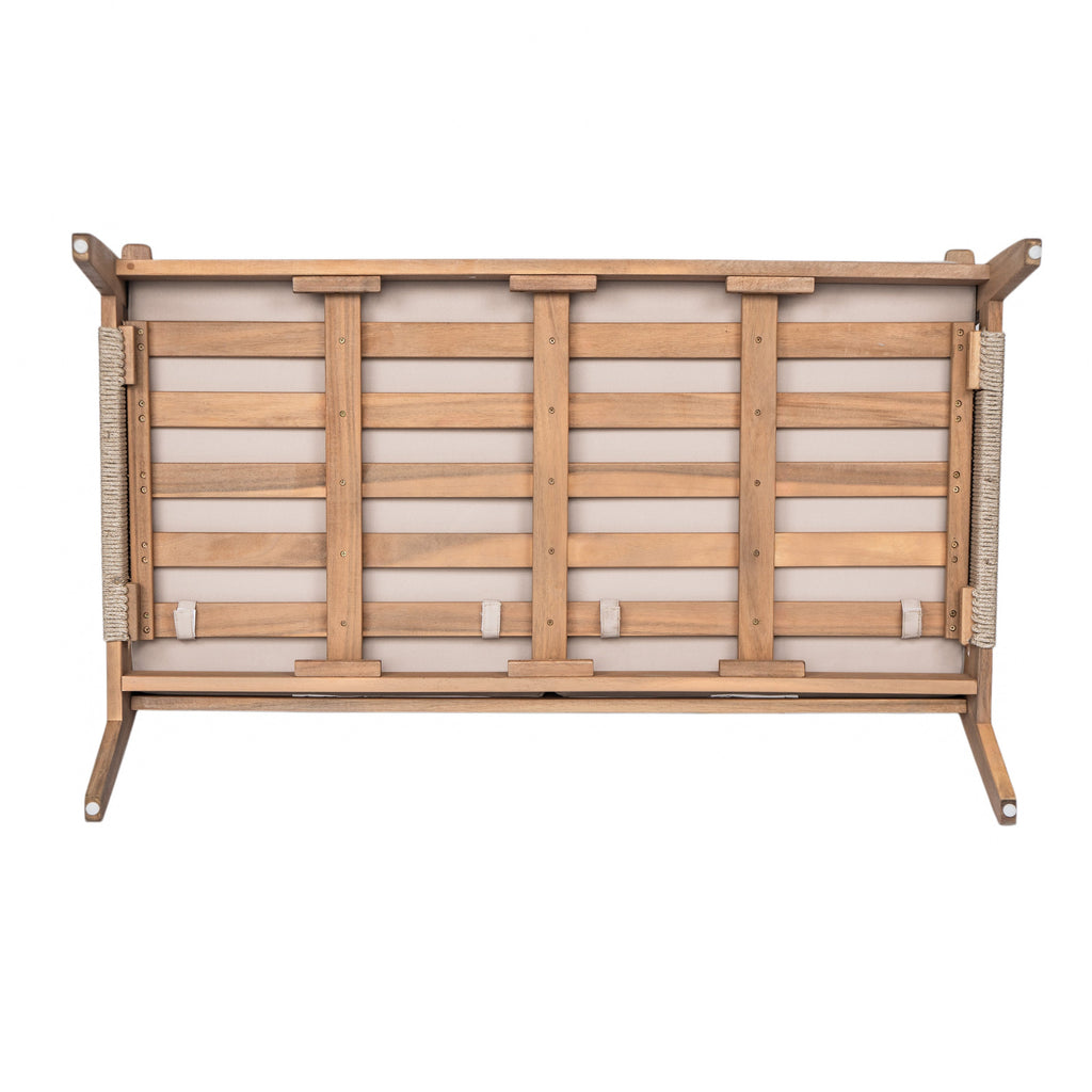 Outdoor 2pc Acacia Wood and Rope Patio Chat Set