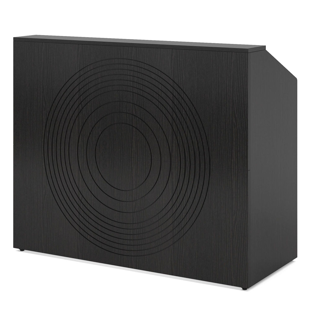 Modern Reception Desk, Front Desk Table With Cable Grommet & Privacy Panels