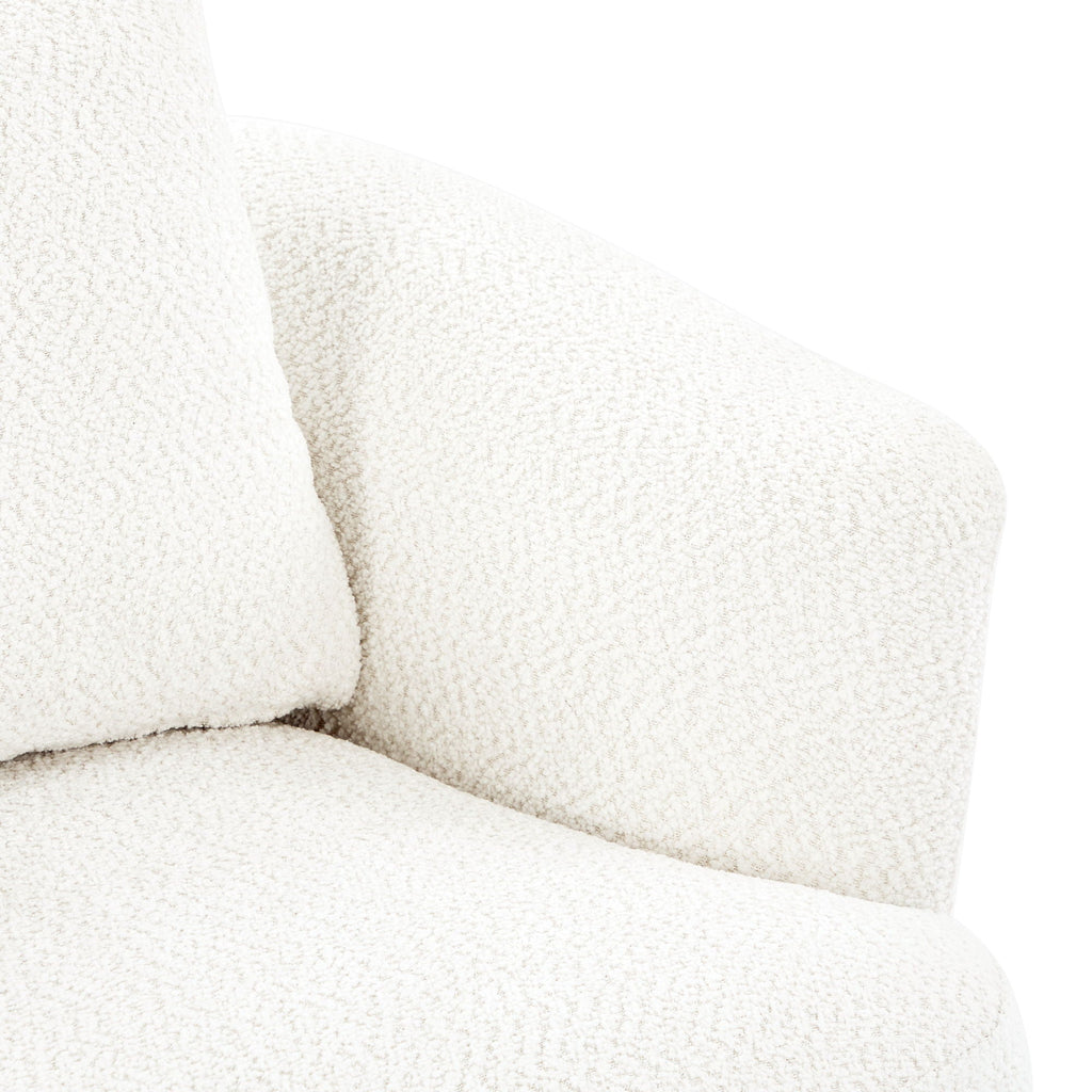 360° Swivel Barrel Sofa Chair With Throw Pillow, Upholstered Accent Chair