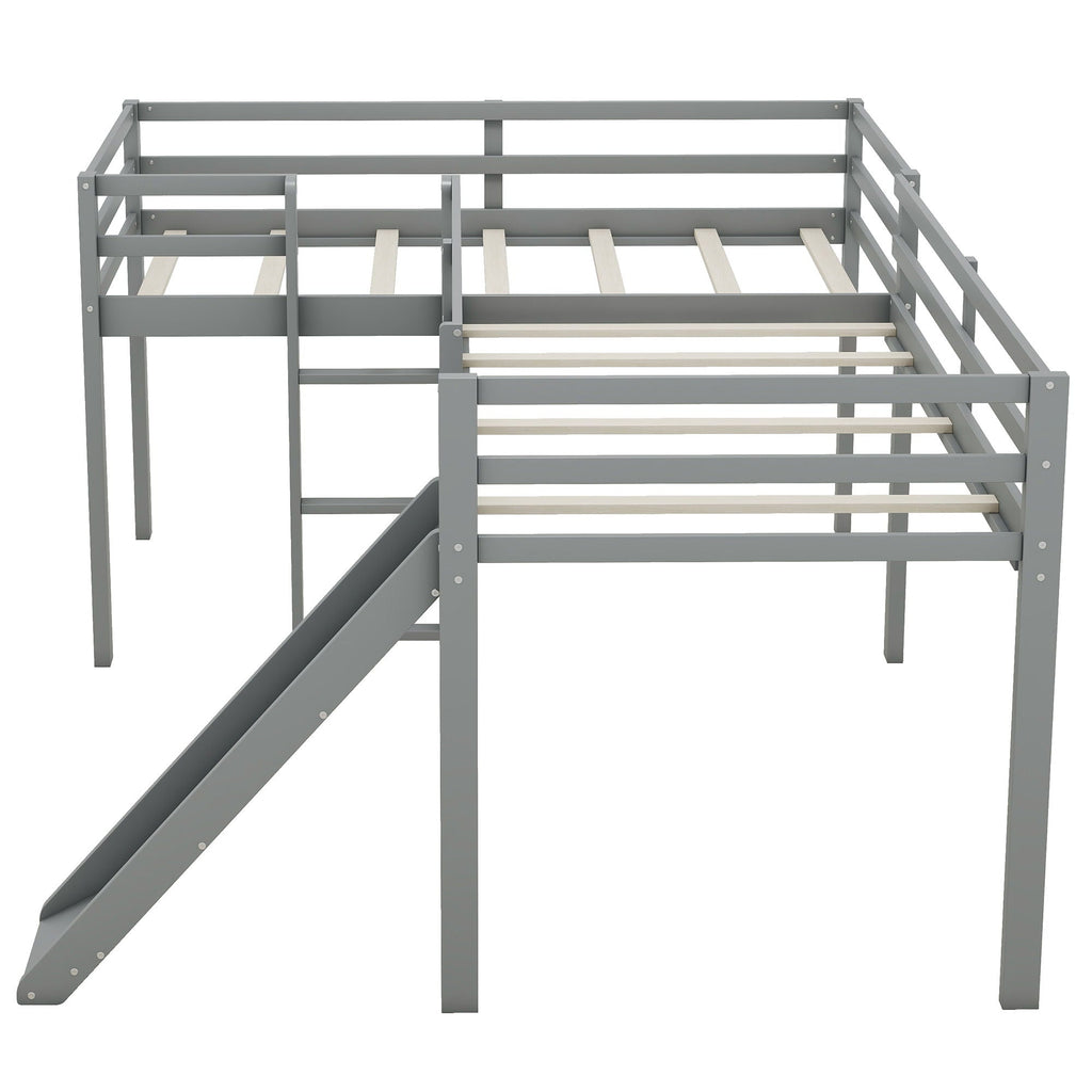 L Shaped Loft Bed With Ladder And Slide