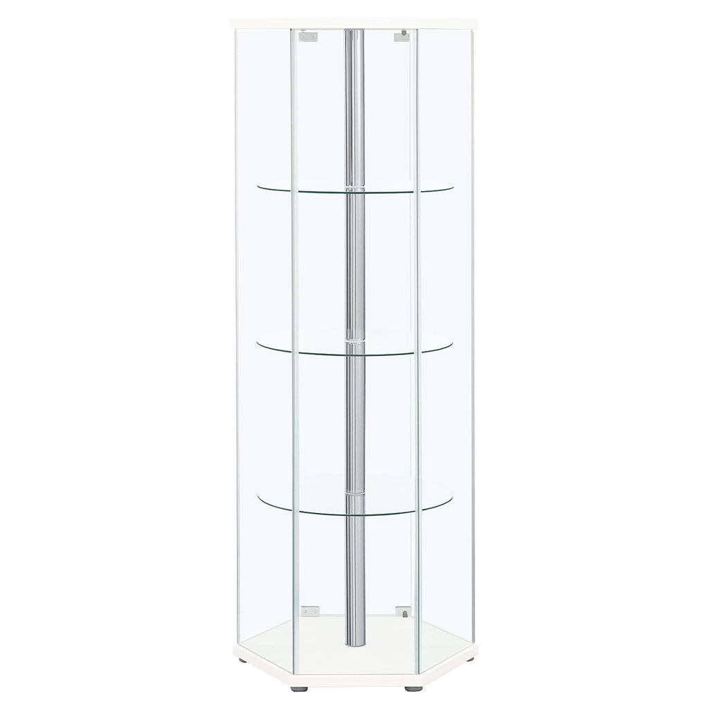 Tenley - 4 Shelf Curio Cabinet With Hexagonal Design
