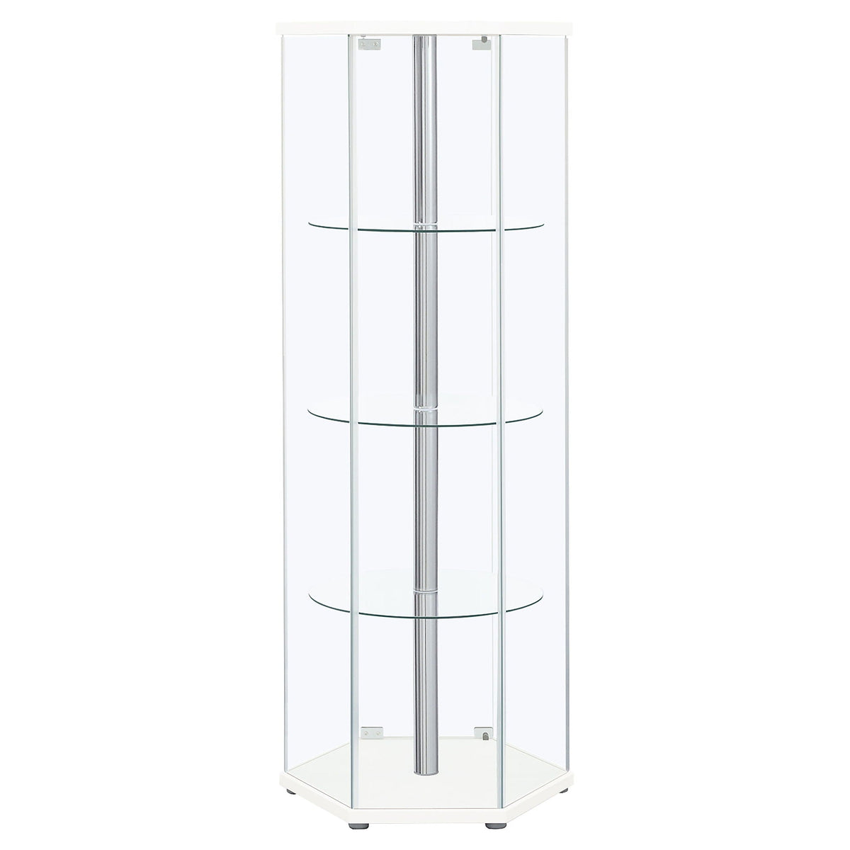 Tenley - 4 Shelf Curio Cabinet With Hexagonal Design