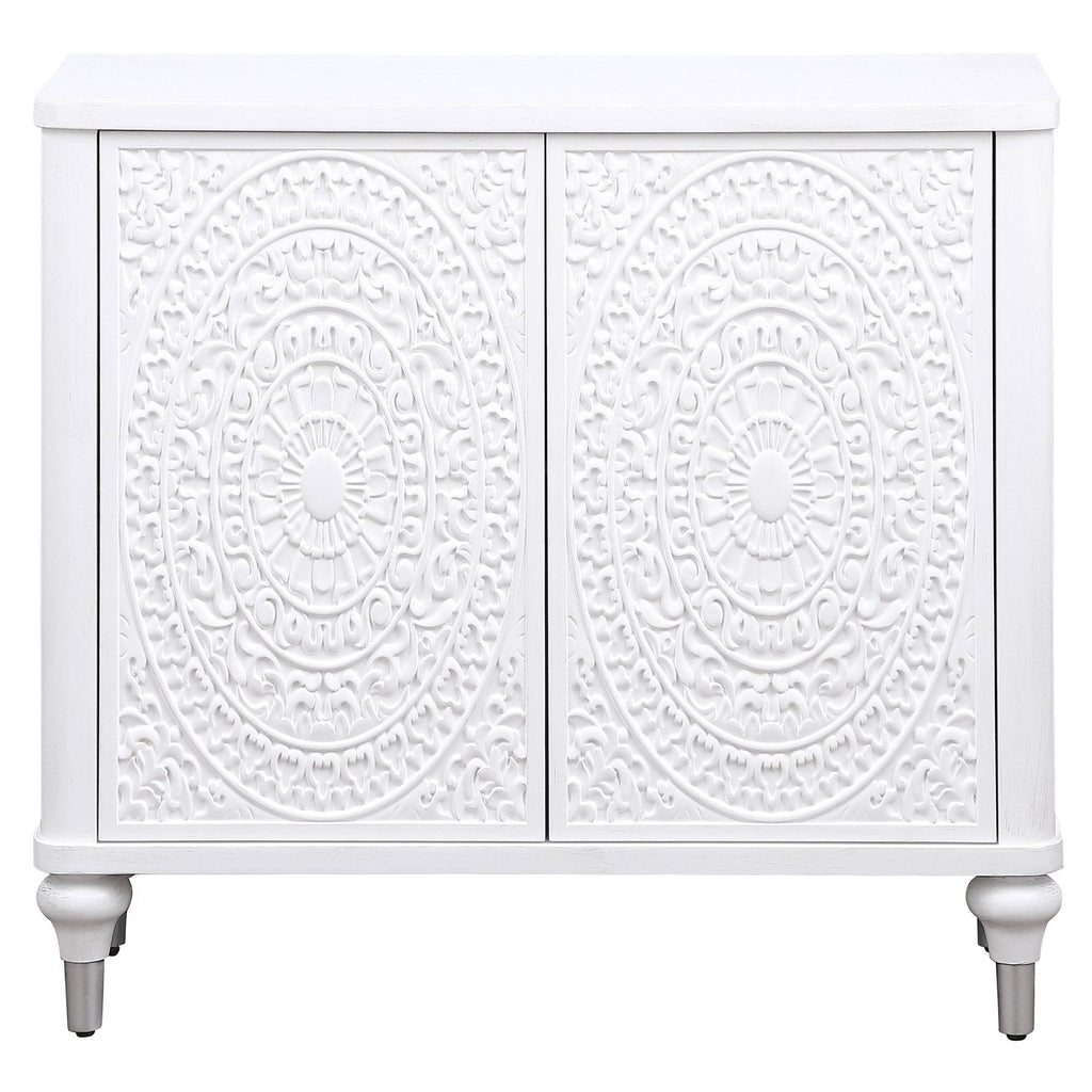 Angus - 2 Door Mandala Accent Cabinet - White