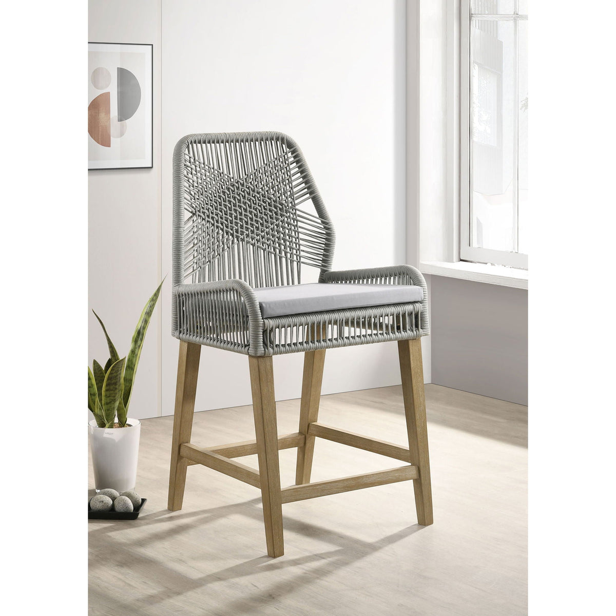 Counter Height Stools (Set of 2) - Gray - Rope