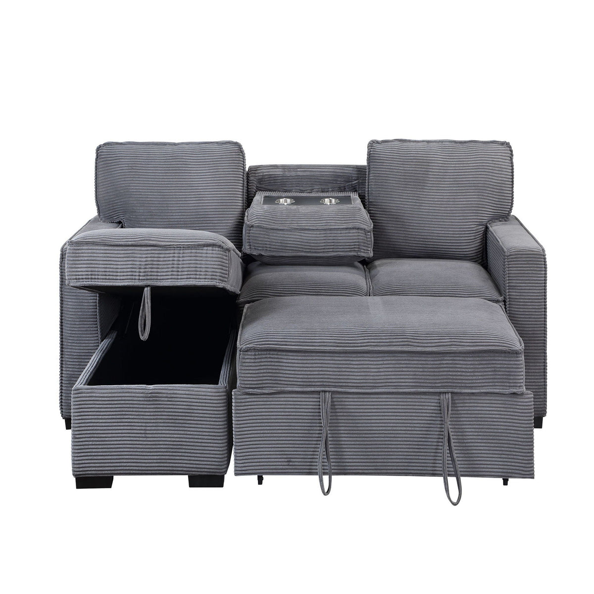 Territory - Pull Out Sofa Bed With Design - Dark Gray