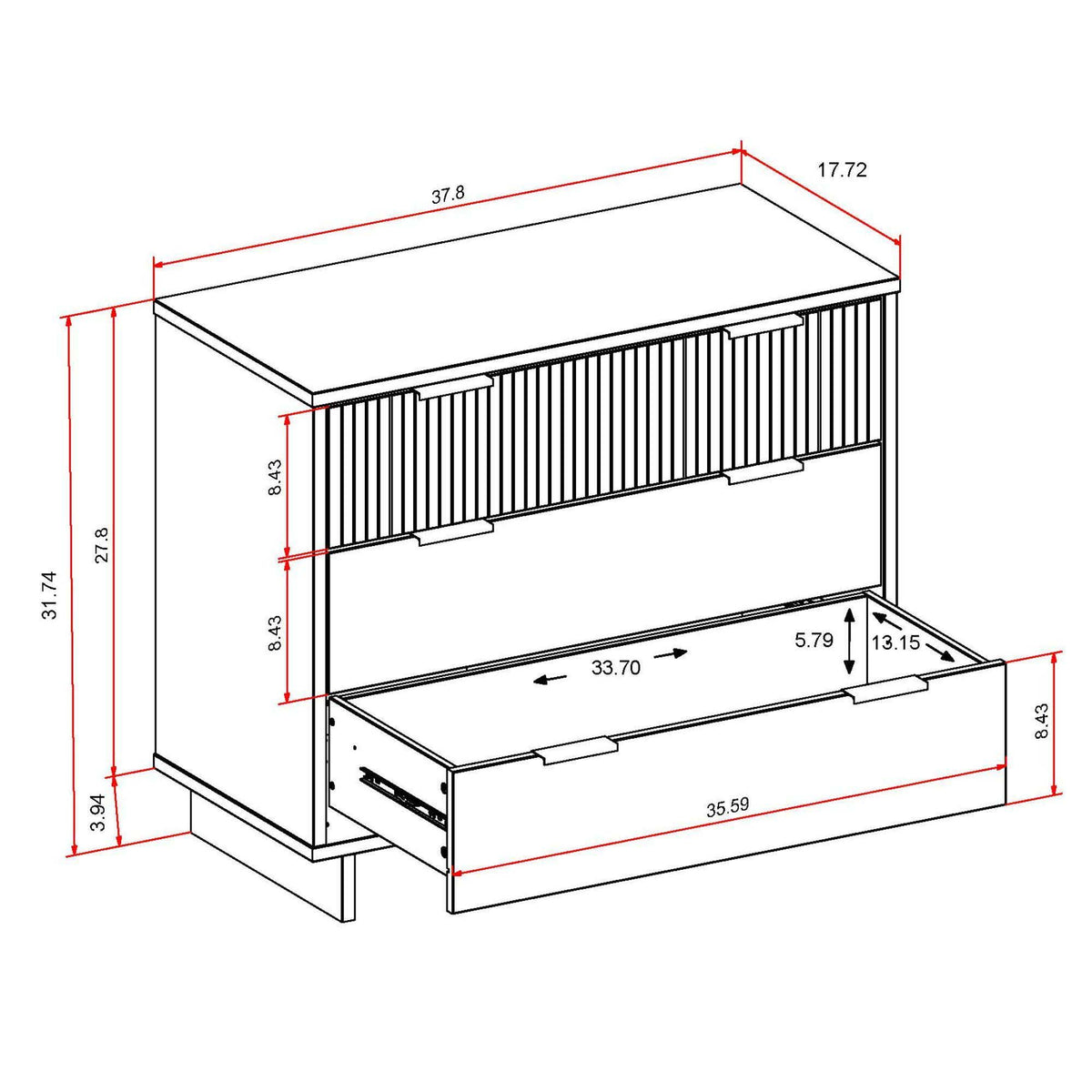 Granville - Dresser With 3 Drawers