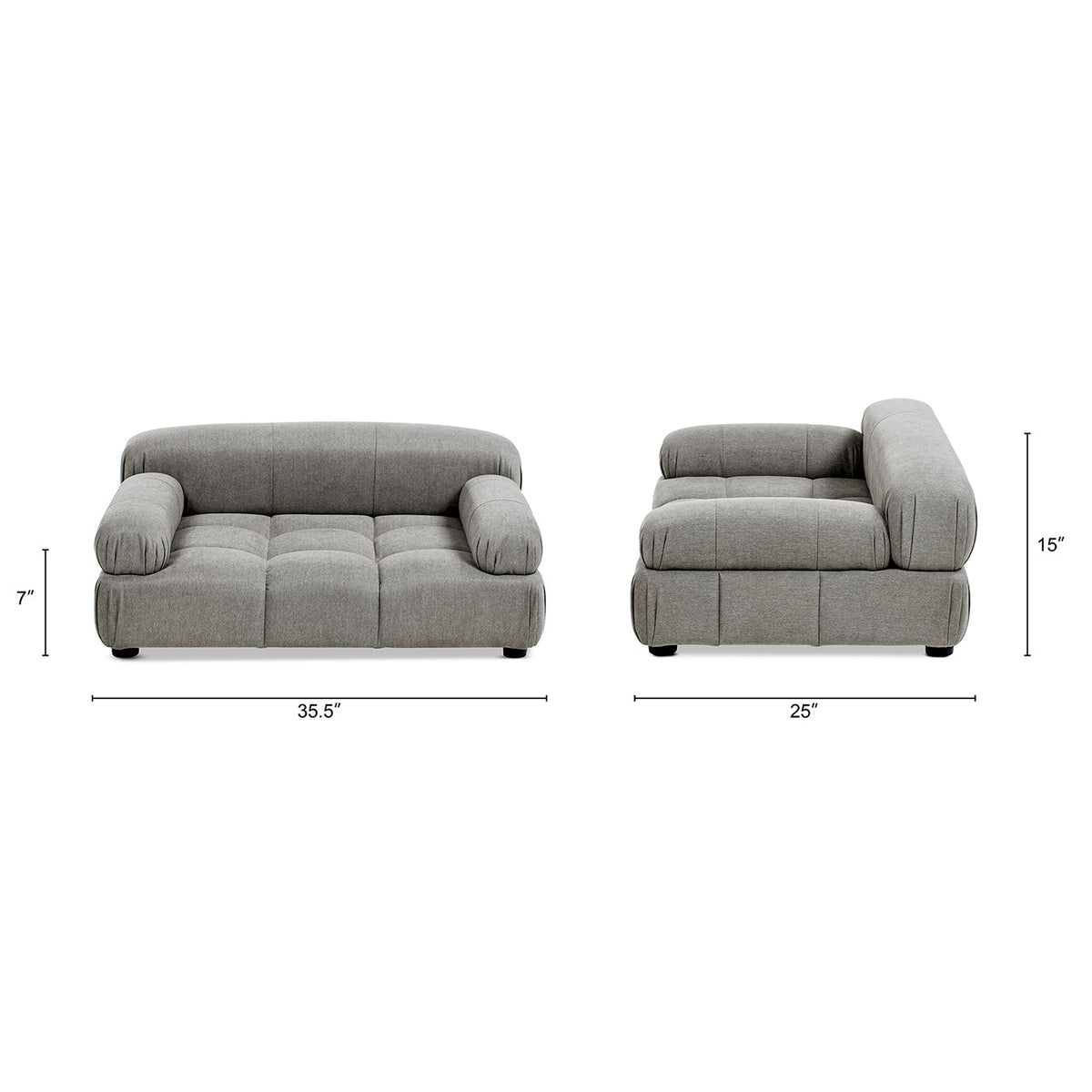 Marcel Upholstered Modern Pet Bed, Small to Medium Dog or Cat Uptown Gray Performance Velvet