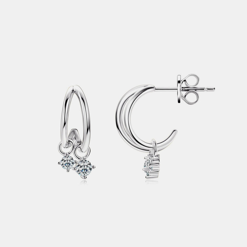 Platinum-Plated Pure Sterling Silver Sparkala™ C-Hoop Earrings