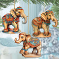 Carousel Elephants Wooden Ornaments Set of 3 by G. Debrekht - Christmas Decor - 8100192S3