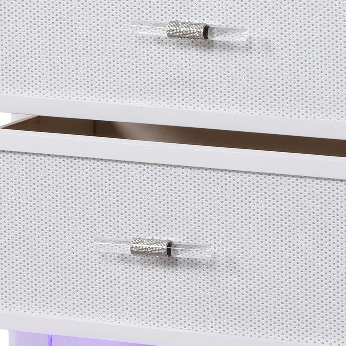 Opium - 2 Drawer Nightstand With LED Lights - White