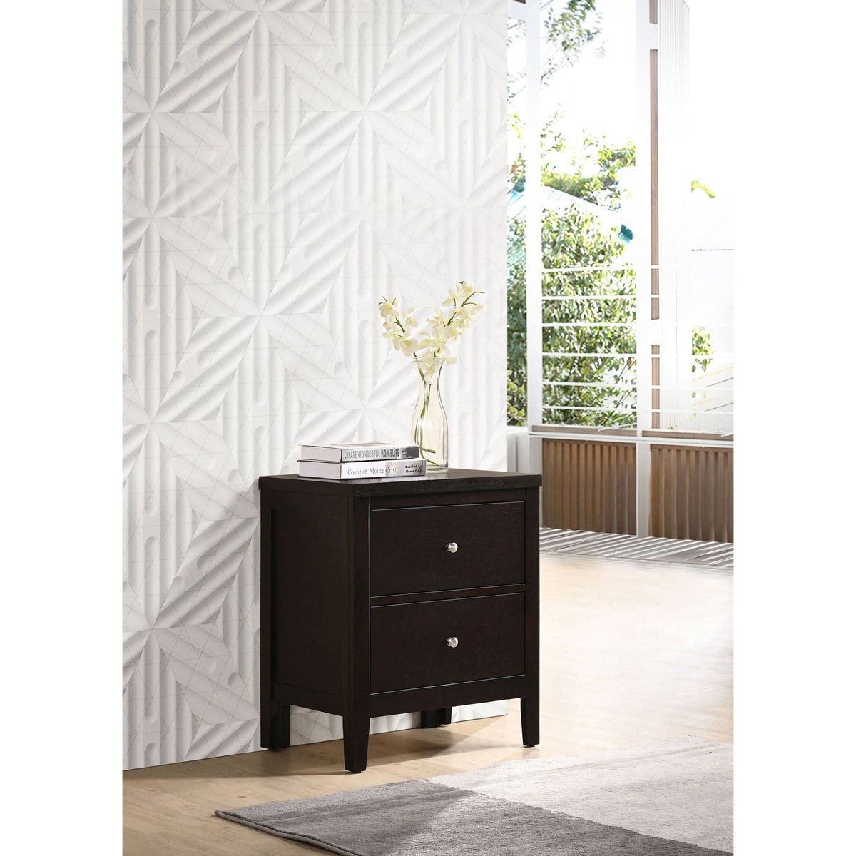 Garrett - 2 Drawer Nightstand - Cappuccino
