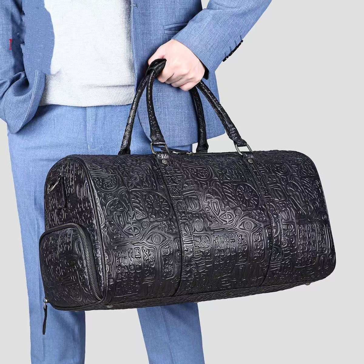 Retro Embossing Design Handbag For Men