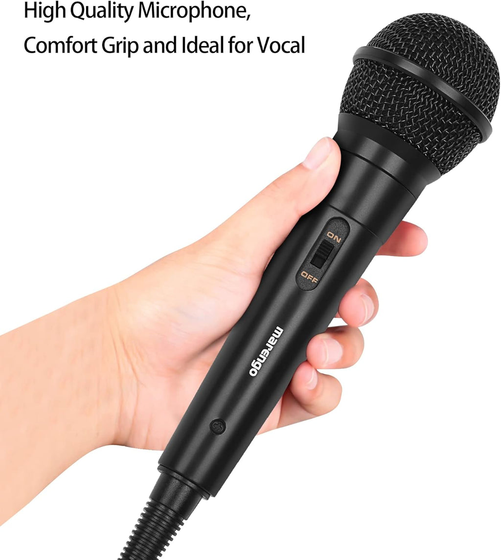 Handheld Wired Microphone, Cardioid Dynamic Vocal Mic with 13Ft Cable and On/Off Switch, Ideally Suited for Speakers, Karaoke Singing Machine, Amp, Mixer