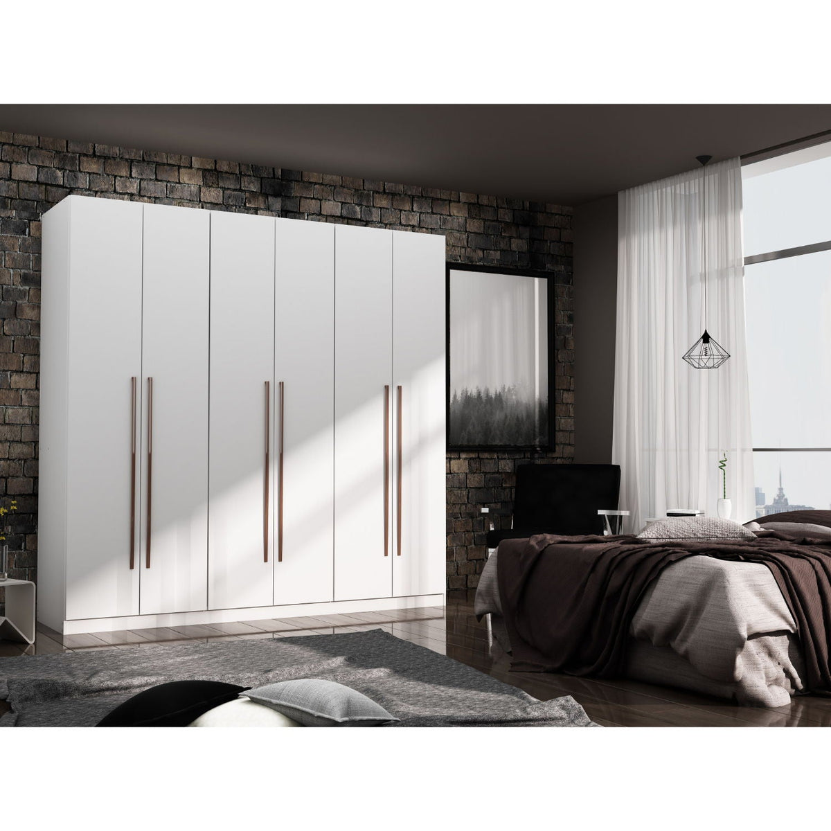 Gramercy - Free Standing Wardrobe Closet With Drawers And Shelves