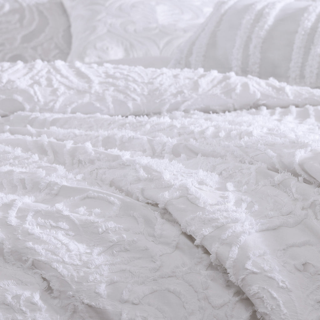 Rhapsody 6 Pc Cotton Clip Jacquard Bedding Ensemble