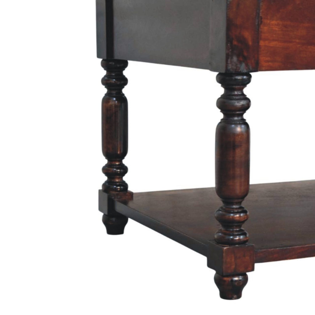 Turned Legs Drawer Table