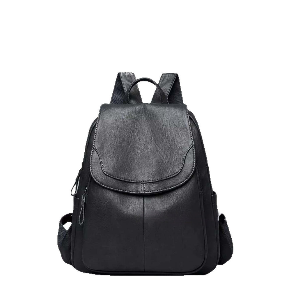 Women's Simple Travel Soft Leather Outdoor Backpack