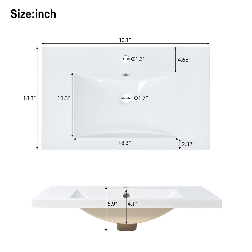 Bathroom Vanity Set With Sink, Combo Cabinet, Bathroom Storage Cabinet, Solid Wood Frame
