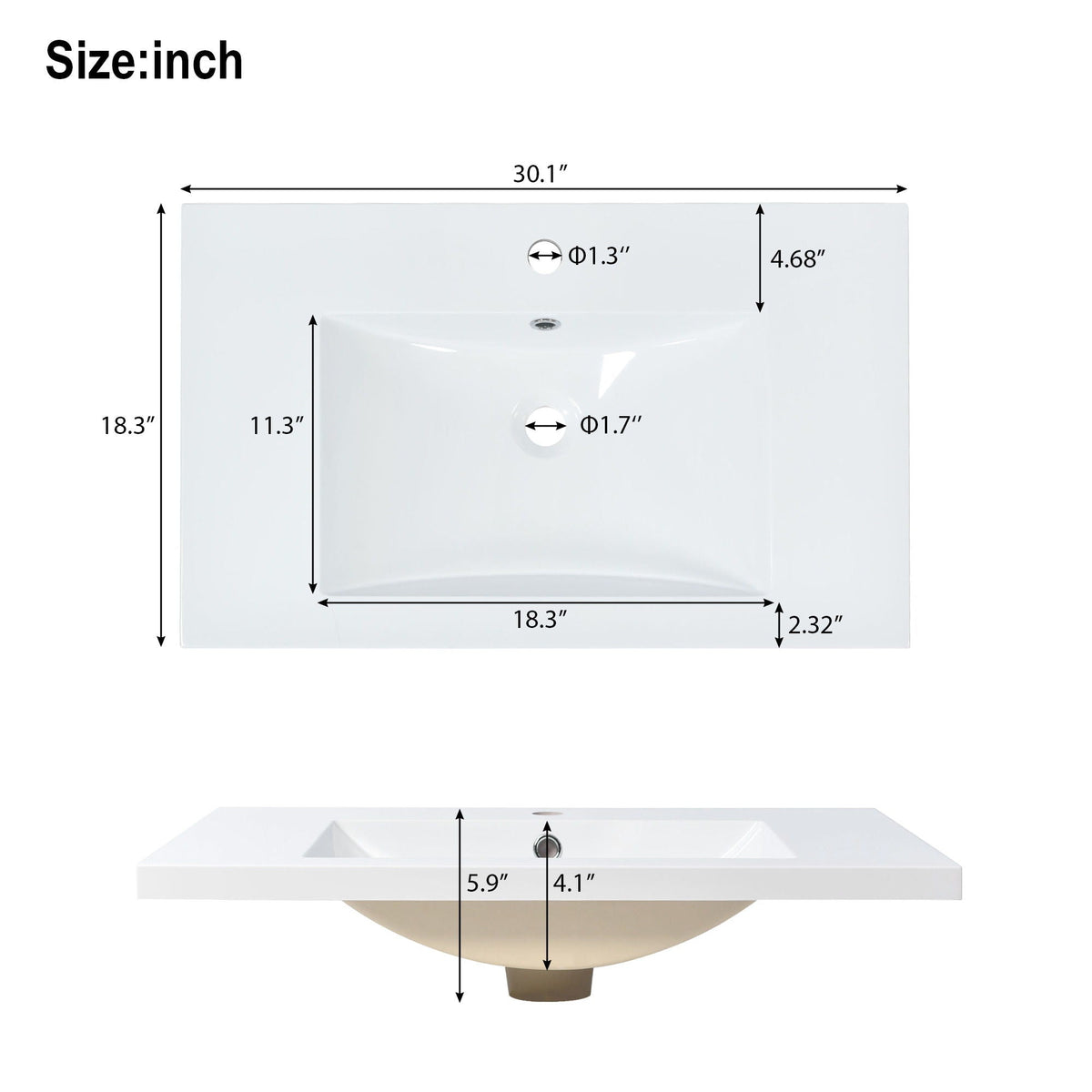 Bathroom Vanity Set With Sink, Combo Cabinet, Bathroom Storage Cabinet, Solid Wood Frame