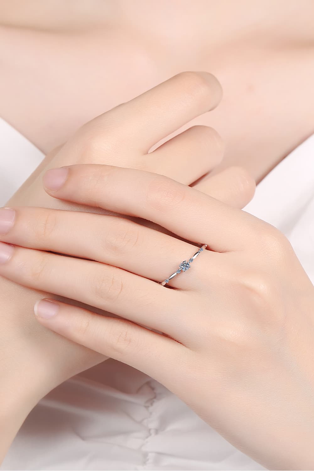 Sparkala™ 925 Sterling Silver Rhodium-Plated Beaded Ring