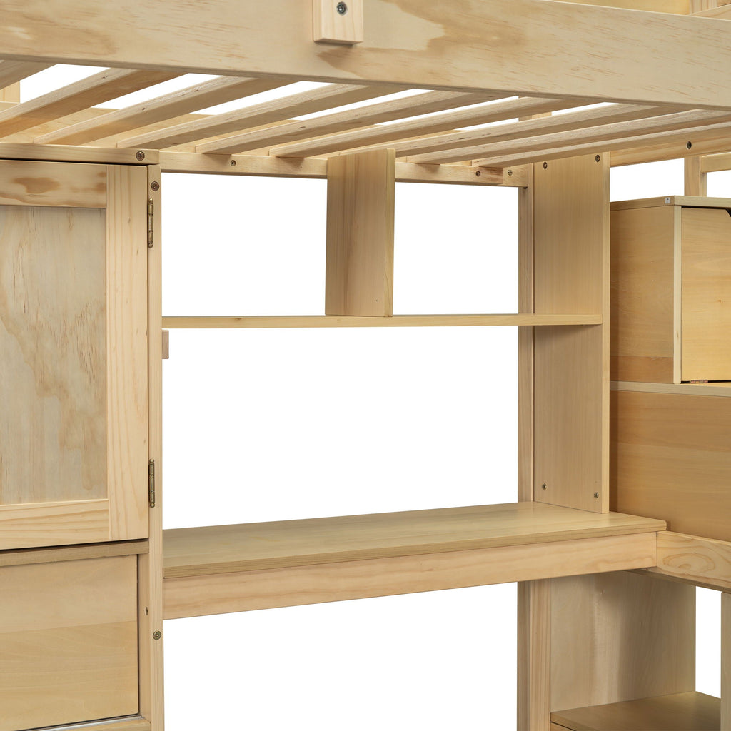 Loft Bed With Built In Desk And Staircase