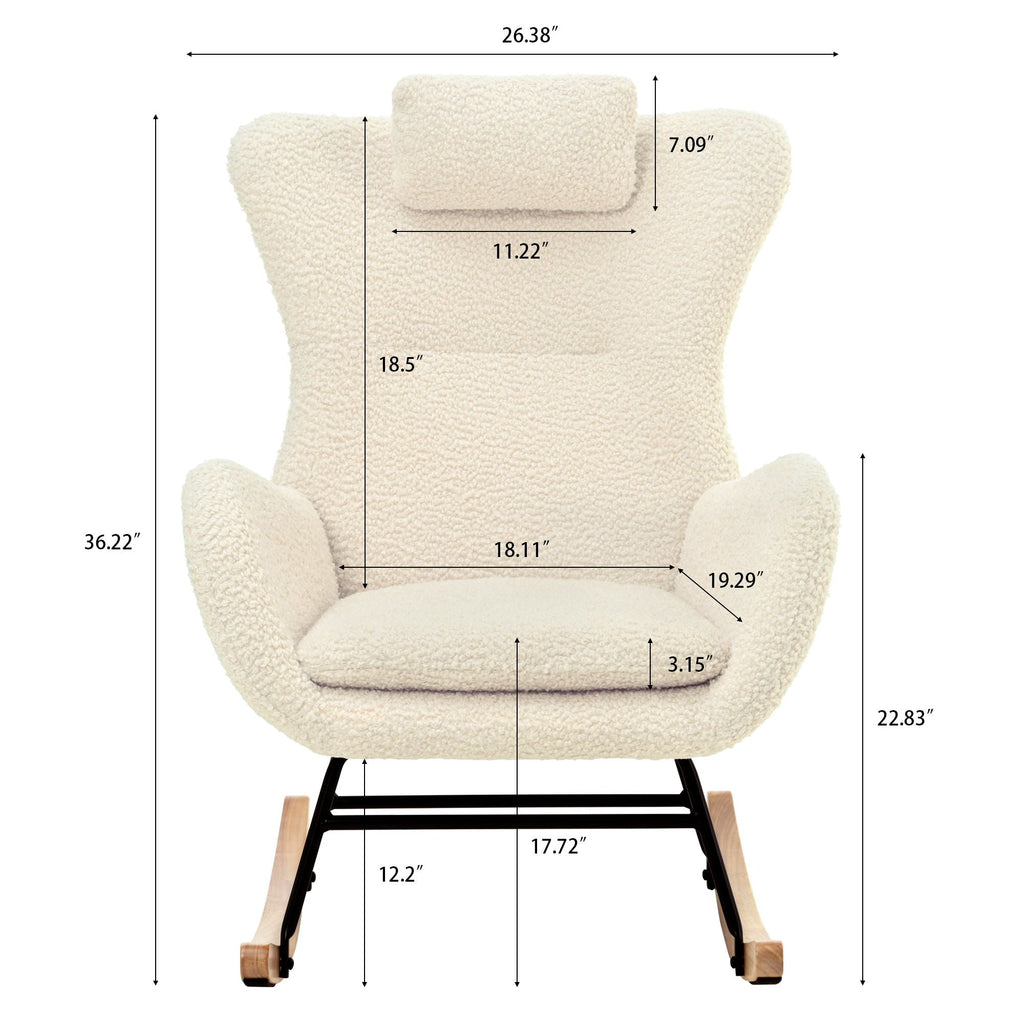 Rocking Chair Nursery Teddy Upholstered Rocker Glider Chair