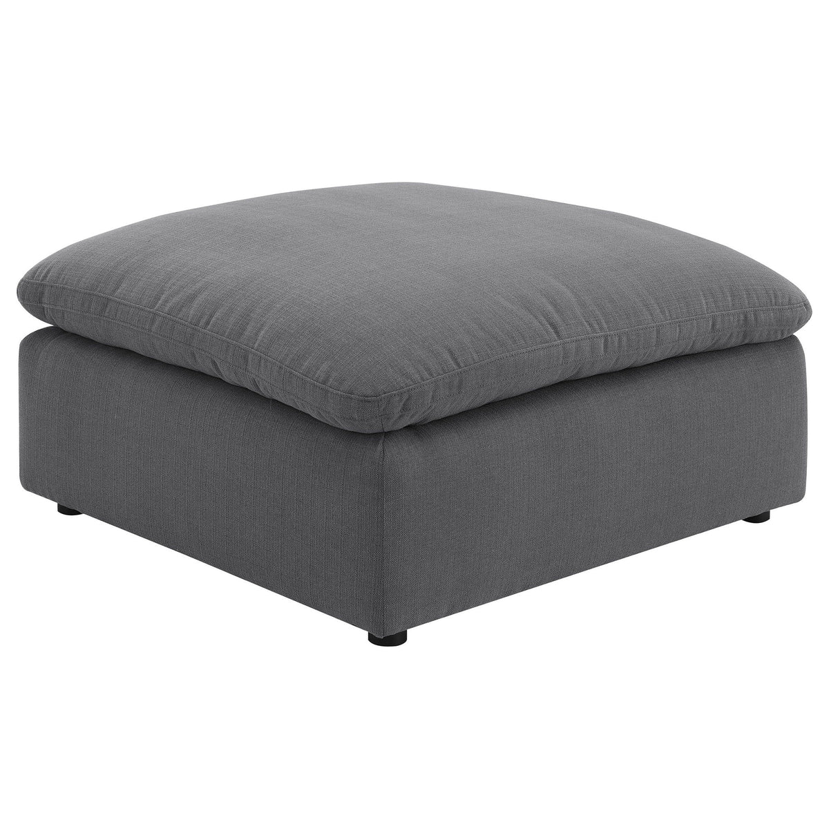 6 Piece Upholstered Modular Sectional Sofa With Reversible Cushions And Ottoman - Charcoal