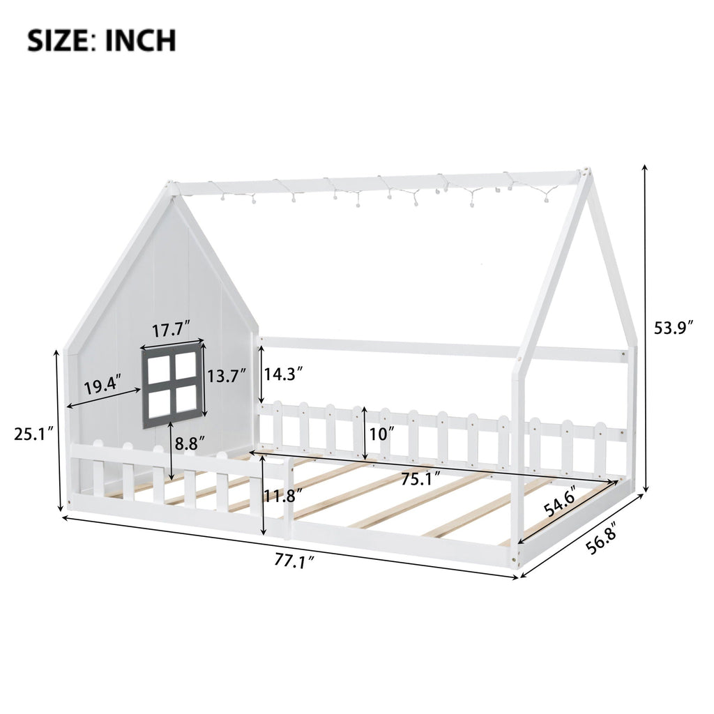House Bed With Window And Fence