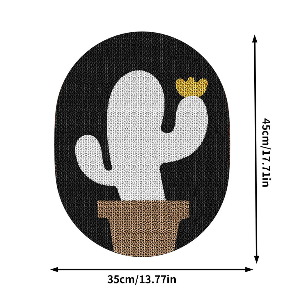 Wall cat scratch board-white cactus-1 piece