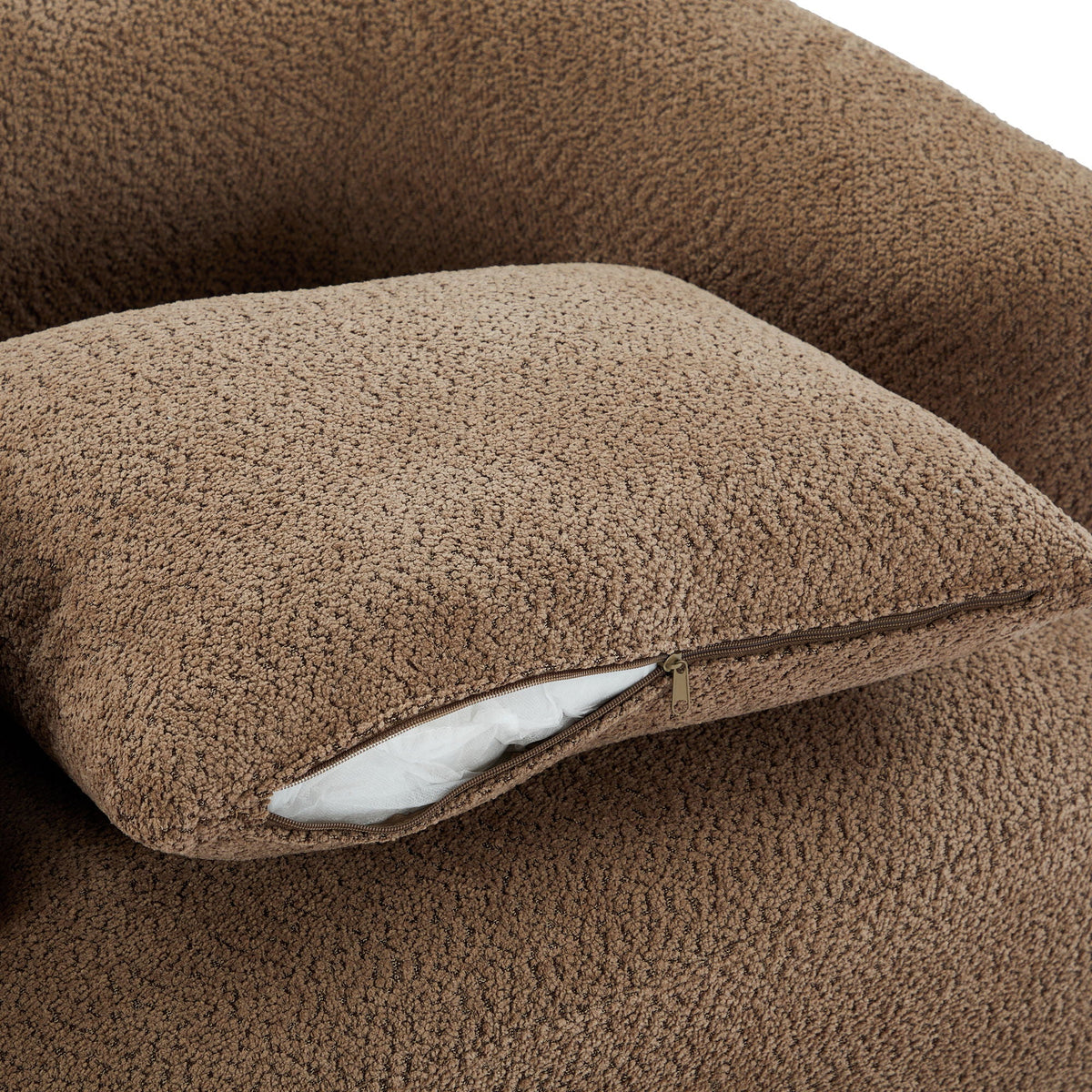 360° Swivel Barrel Sofa Chair With Throw Pillow, Upholstered Accent Chair